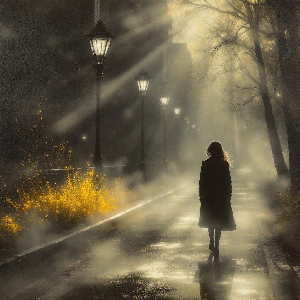 Contemplative Noir: Golden Light on Quiet Streets