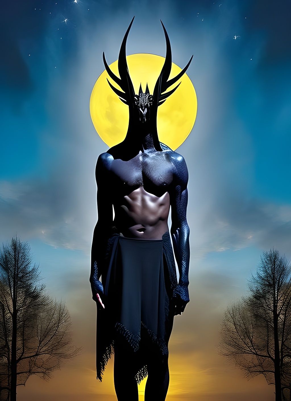 Surreal Winged Creature in Mixed Media Art