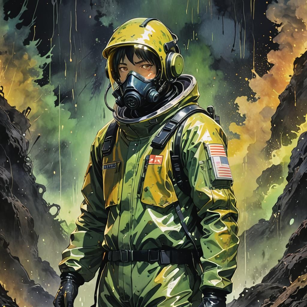 Waist-Deep in Dreamlike Sludge: A Vivid Anime Portrait