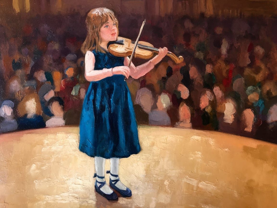 Young Violinist Shines in Elegant Evening Attire