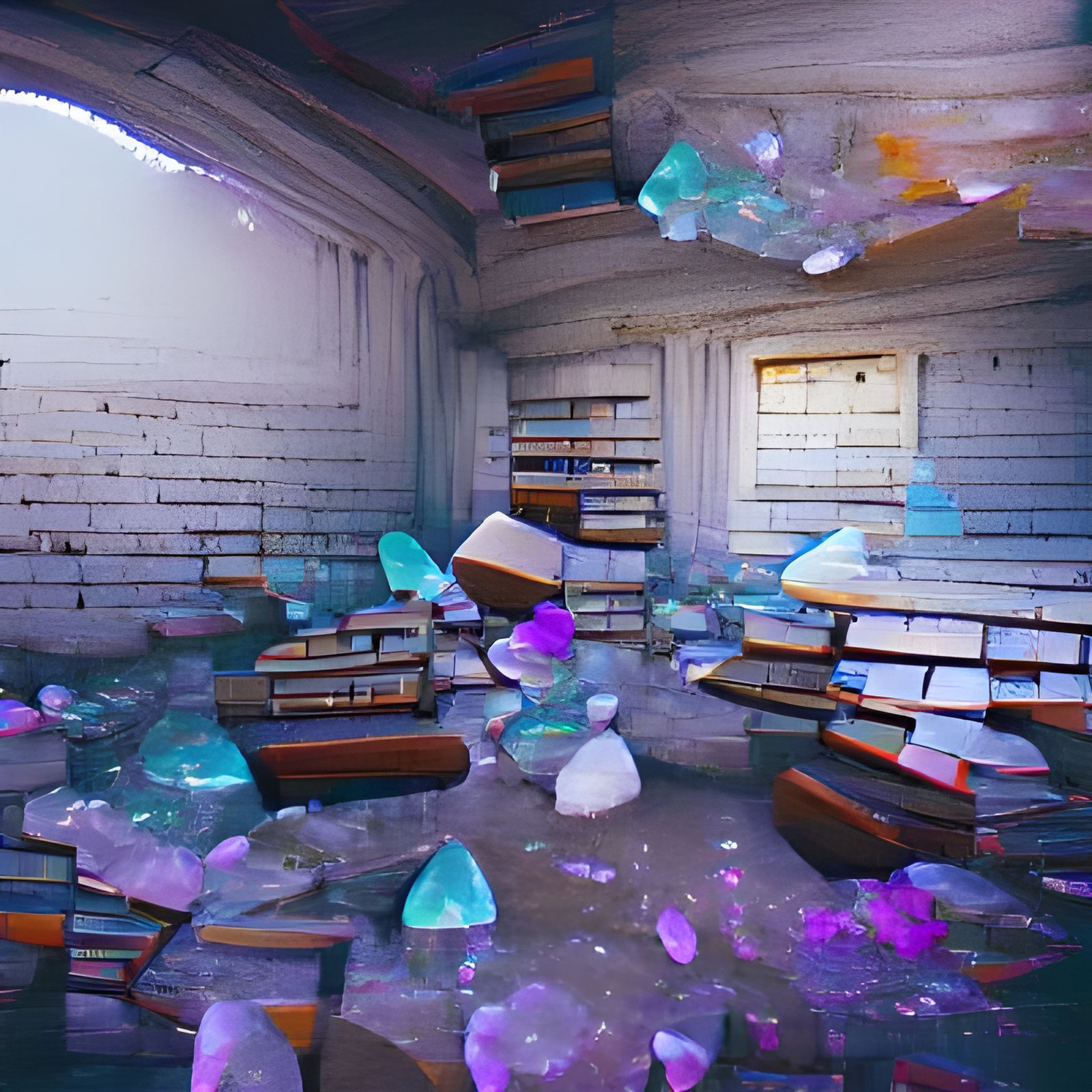 Crystals Fill an Abandoned Library