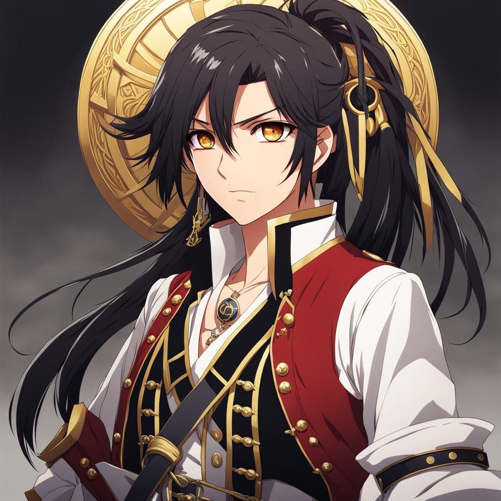 Androgenous Pirate Character in Anime Style