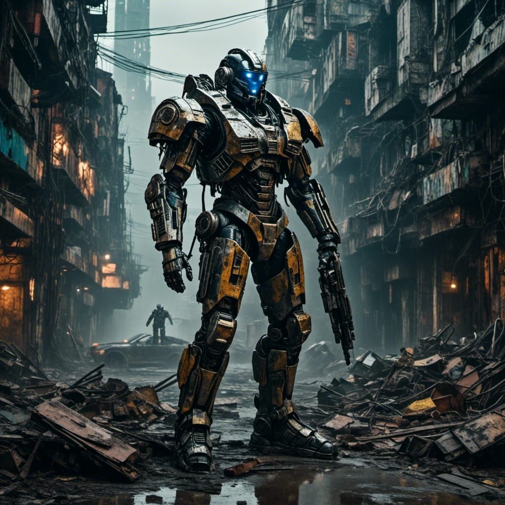 Cyborg Space Marine in Cyberpunk Warzone