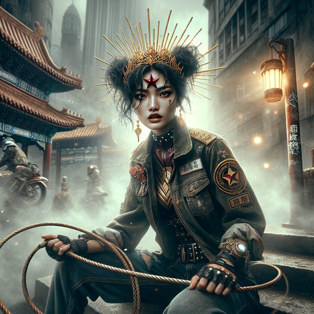 Edgy Punk Superhero in Urban China, Ethereal Photography