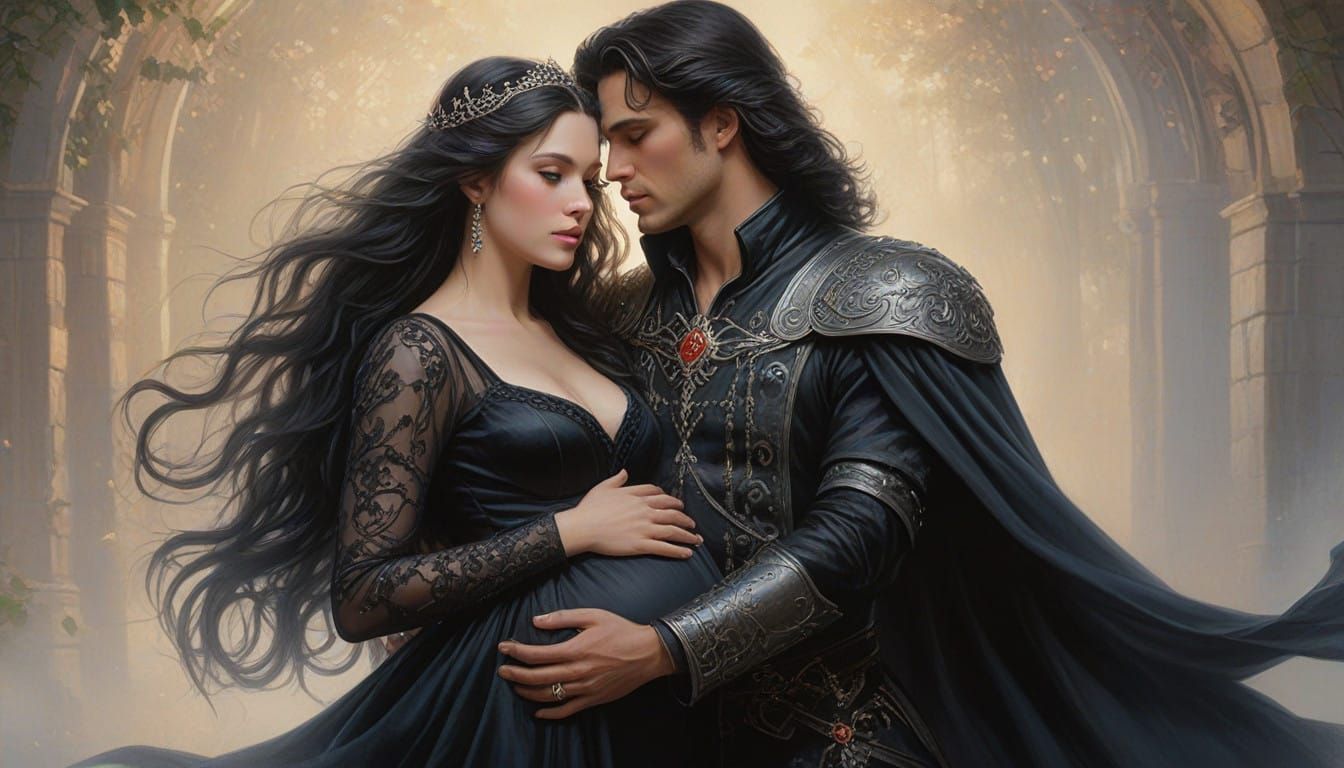Medieval Prince Carries Pregnant Princess to Enchanted Castl...