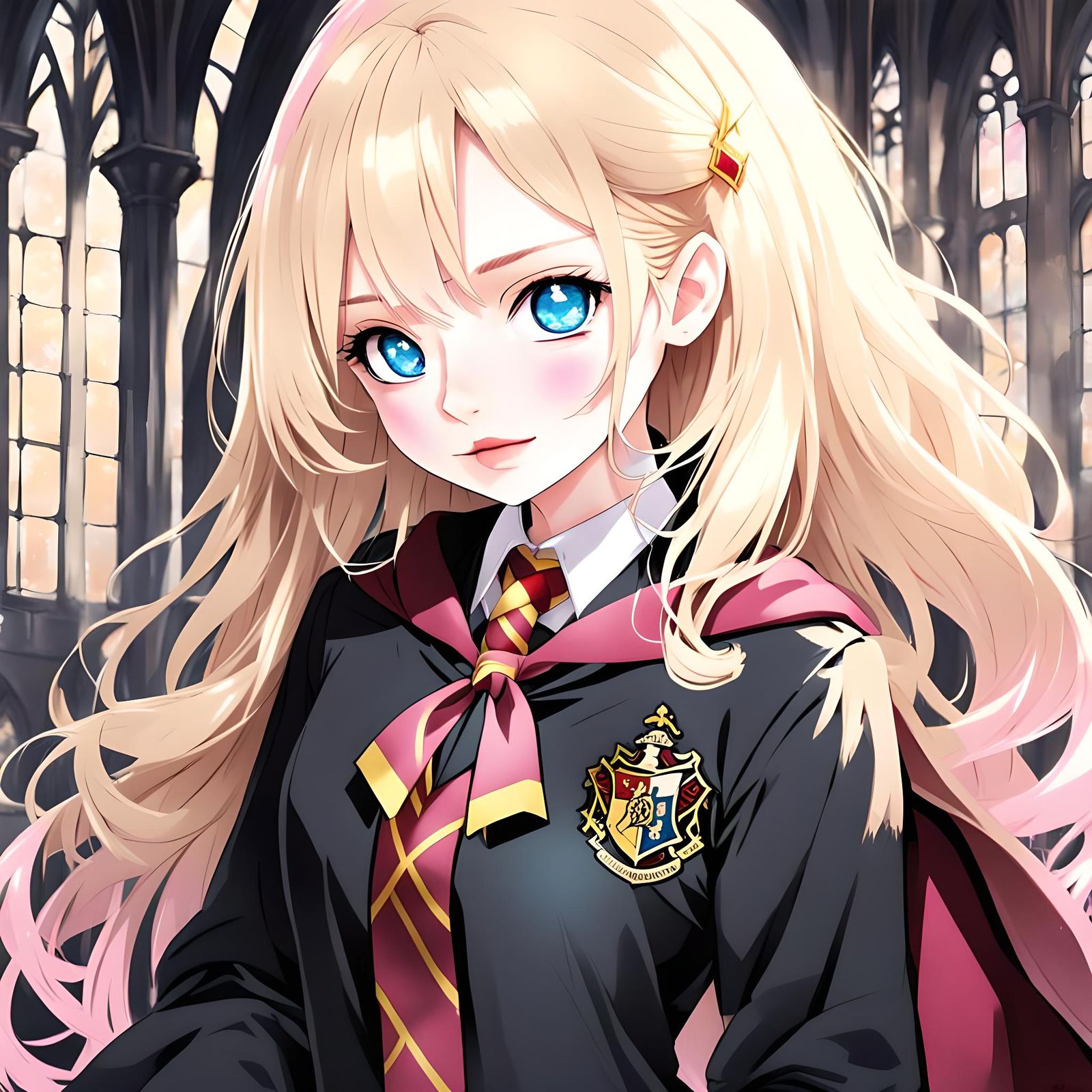 Girl in Gryffindor Uniform, Anime Style