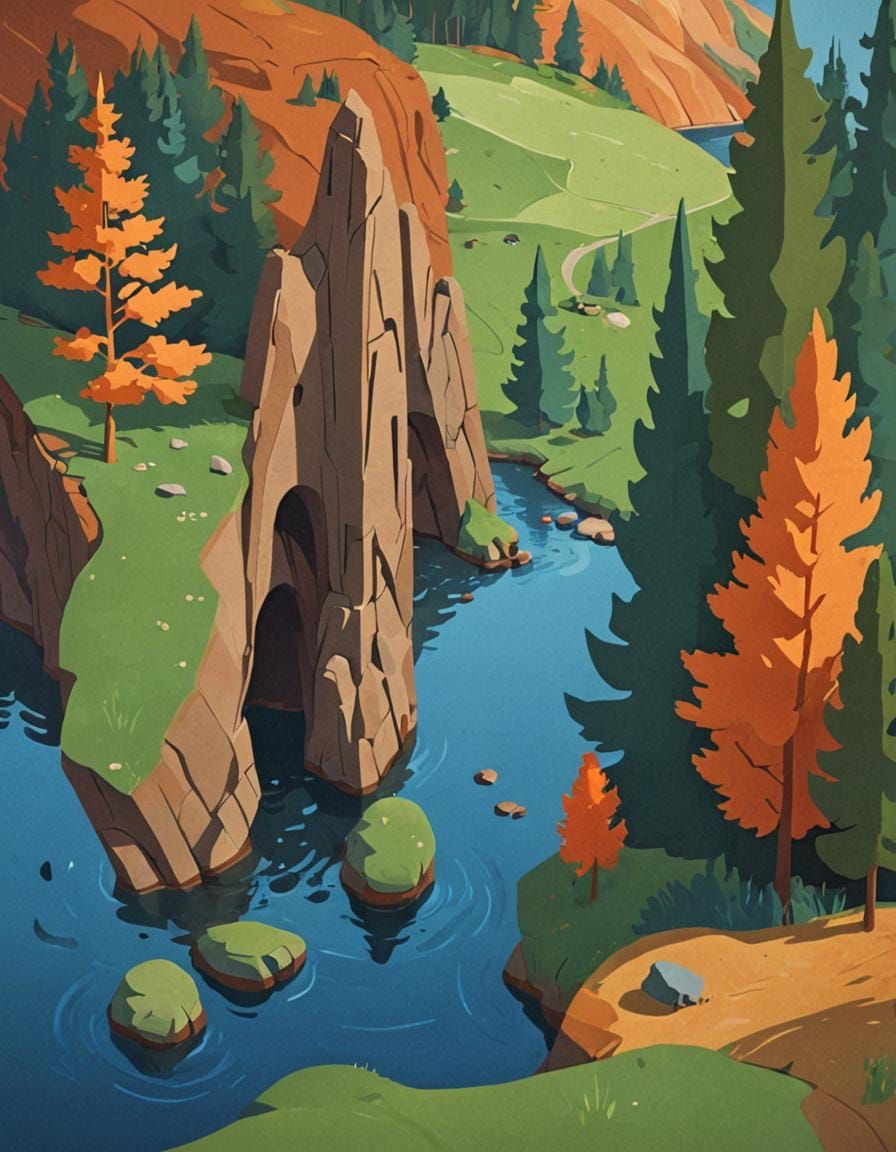 Stylized Landscape Art Inspired by Morse and Pyett