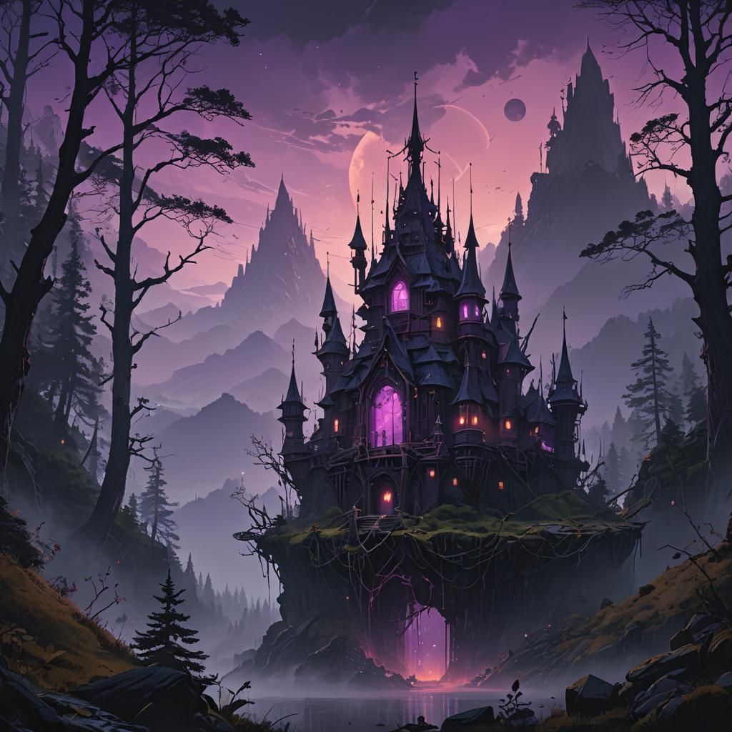 Majestic Crown with Purple Gems in Twilight Realm