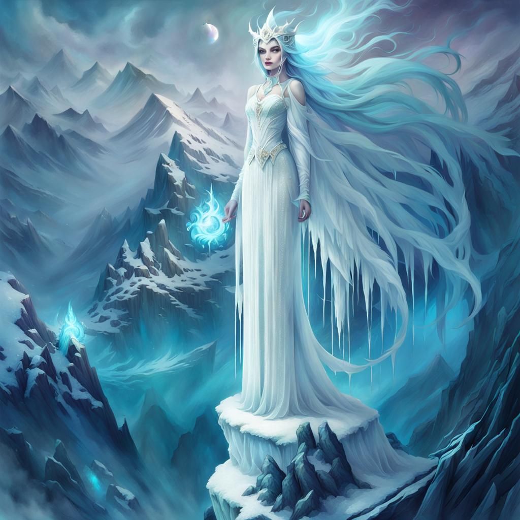 Magnificent Ice Witch Digital Painting