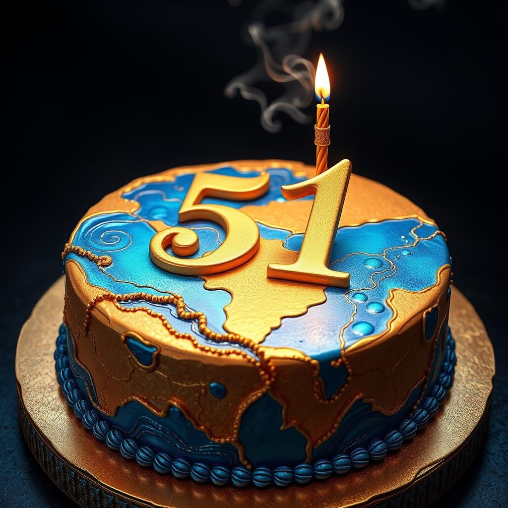 Majestic Geographical Birthday Cake in Ancient Map Style