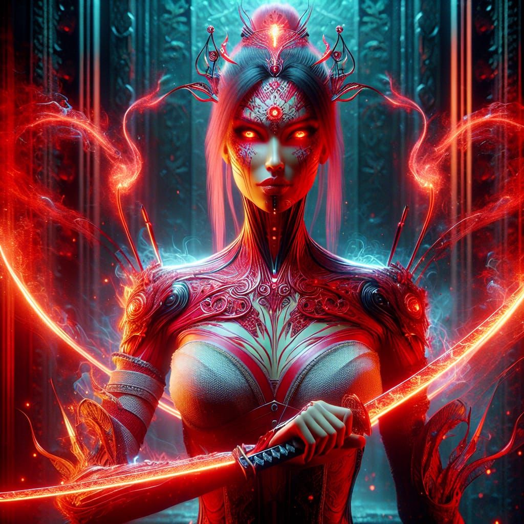 Fearsome Interstellar Assassin in Ominous Temple