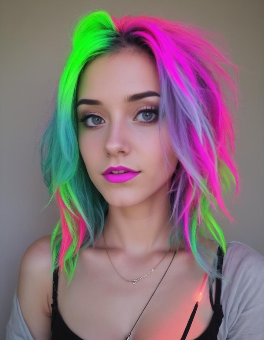 Rock Neon Hair: Bold and Vibrant Art