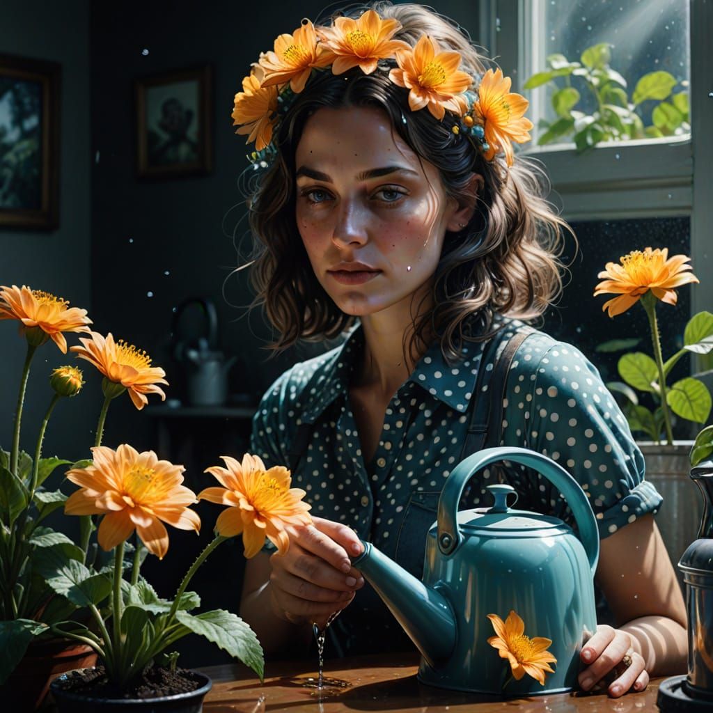 Bioluminescent Flower Blooming: Hyperrealistic Botanical Art