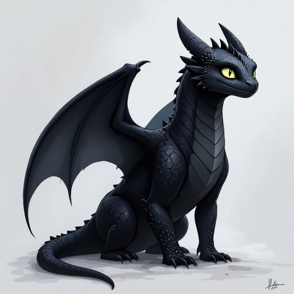 Toothless the Dragon: Cinematic Illustration