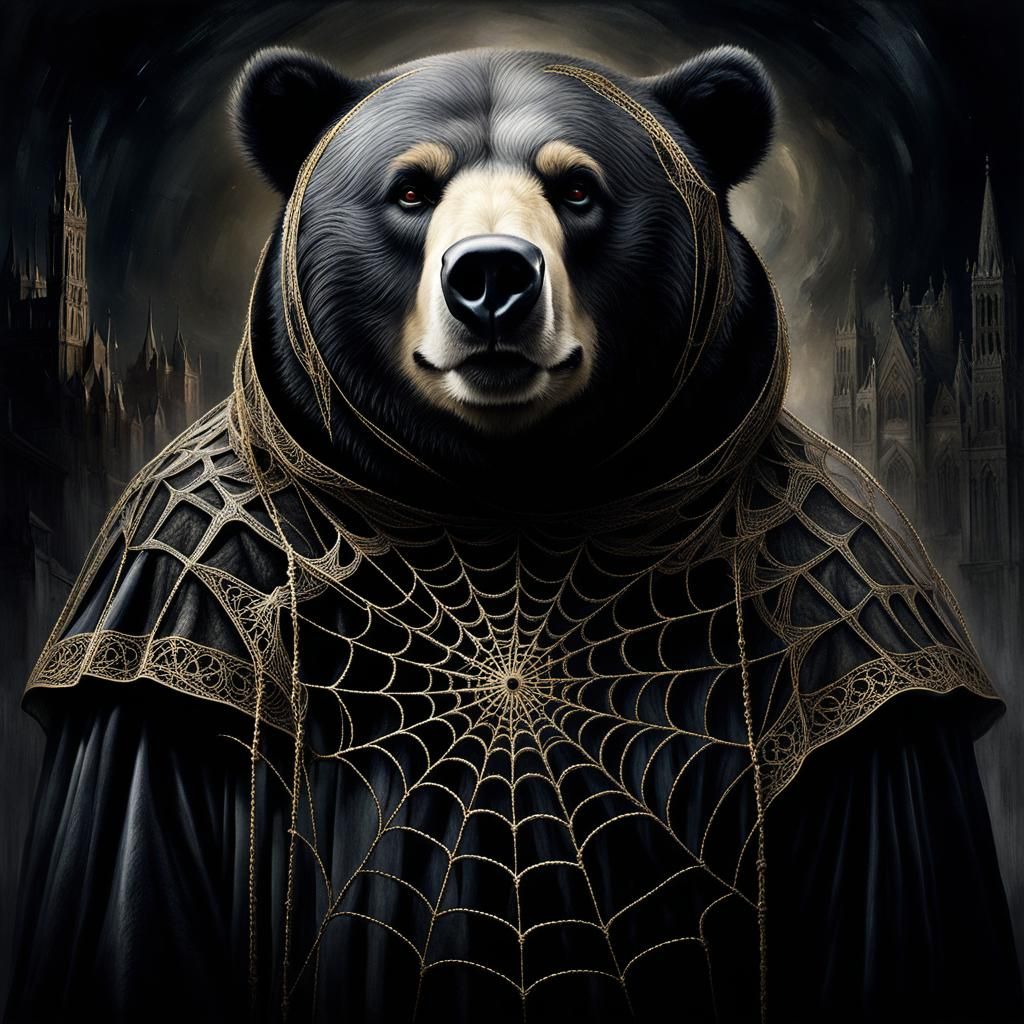 Demonic Cyborg Bear Pope in Volcanic Hyperspace