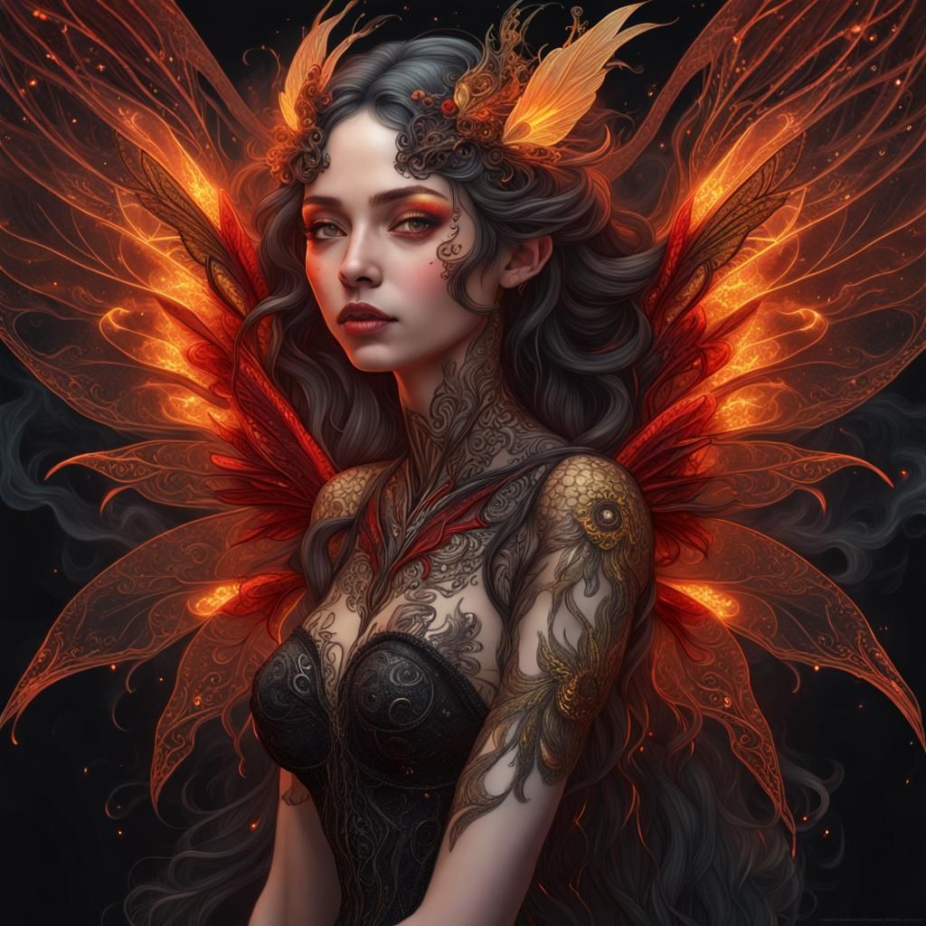 Crystal Fairy Portrait in Surrealist Style