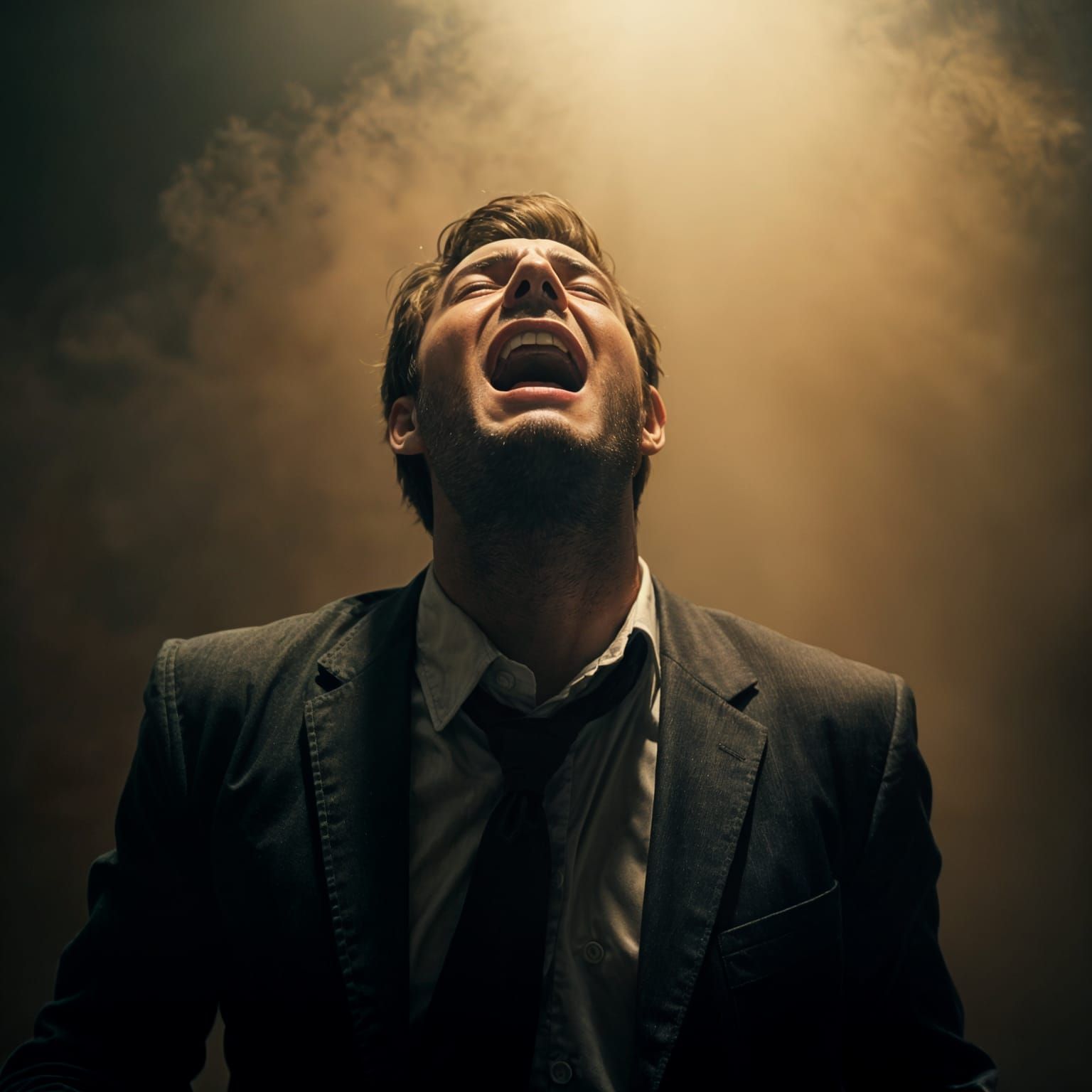 Dramatic Animated Image of a Screaming Man