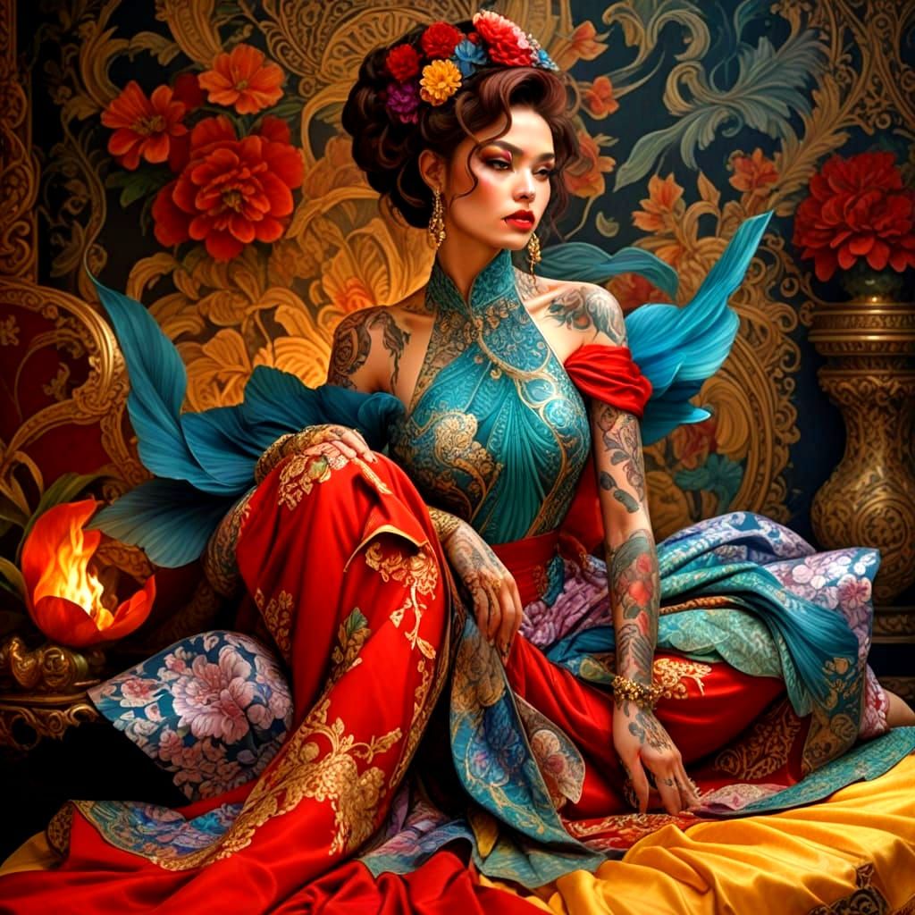 Elegant Beauty in Lavish Opulence