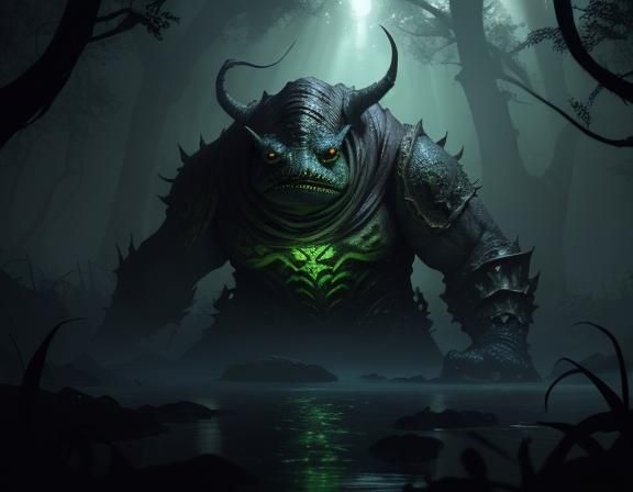 Menacing Bullywug Emerges from Murky Swamp