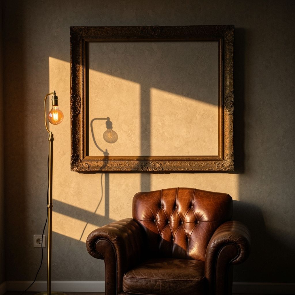 Photorealistic Vintage Armchair Scene with Ornate Frame