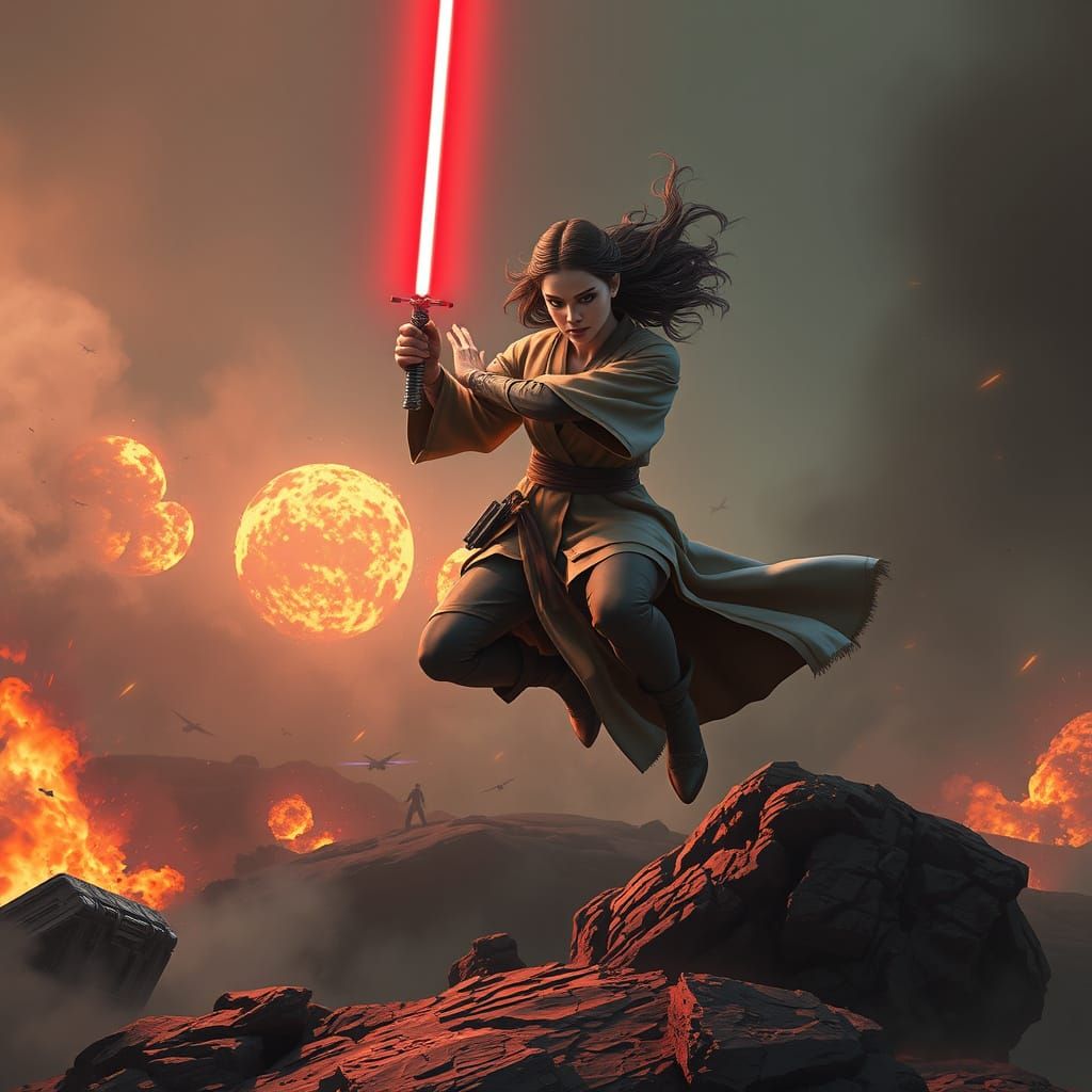 Jedi Warrior Battle on Kashyyyk: 3D Anime Art