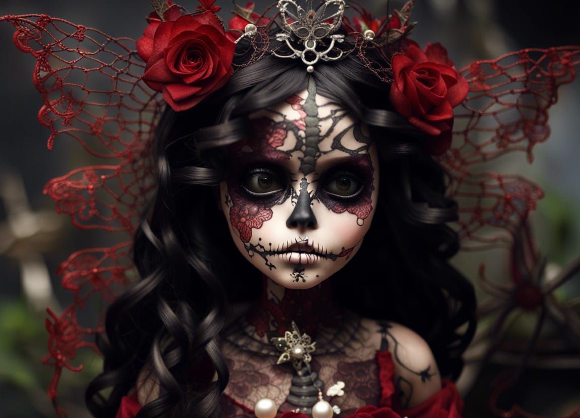 Girl Skeleton Zombie Fairy Hybrid with Wings