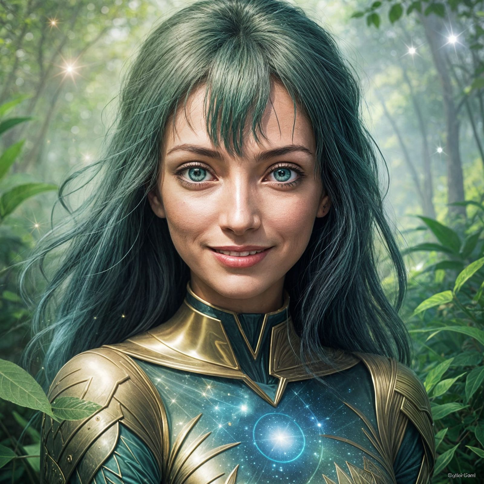 Pleiadian Woman Smiling in Nature