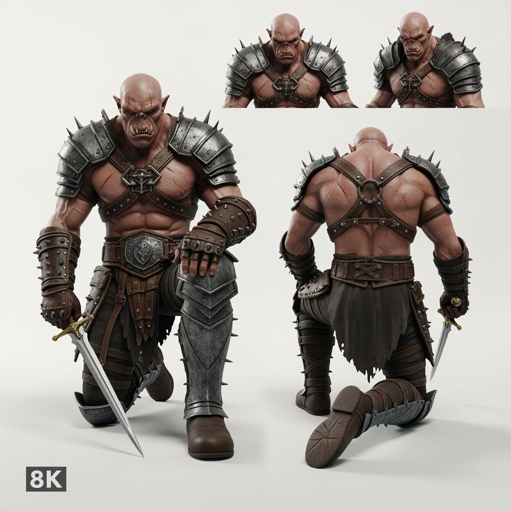 Detailed Orc Warrior in Photorealistic Style