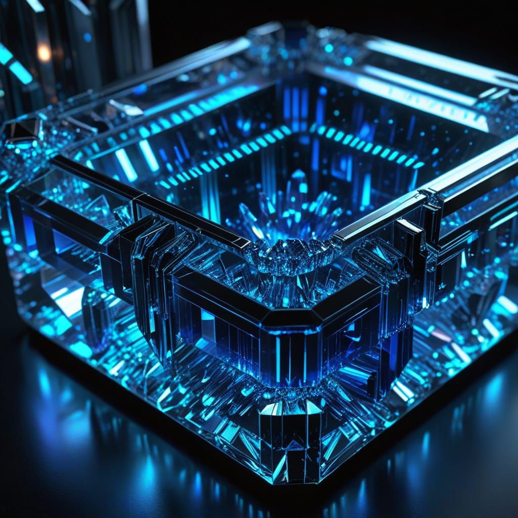 Crystal Jewelry in Neon Noir Style Digital Art
