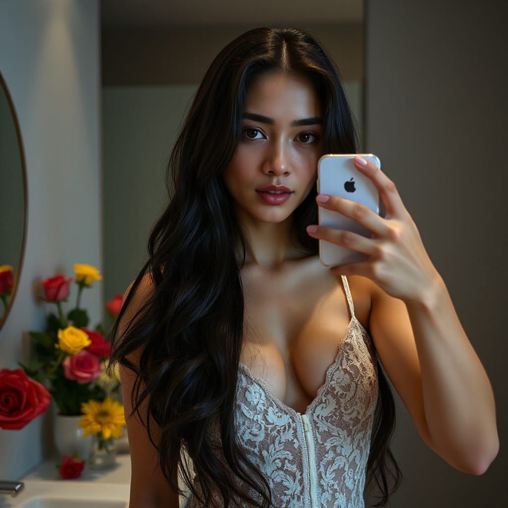 Sultry Portrait in Modern Minimalist Style