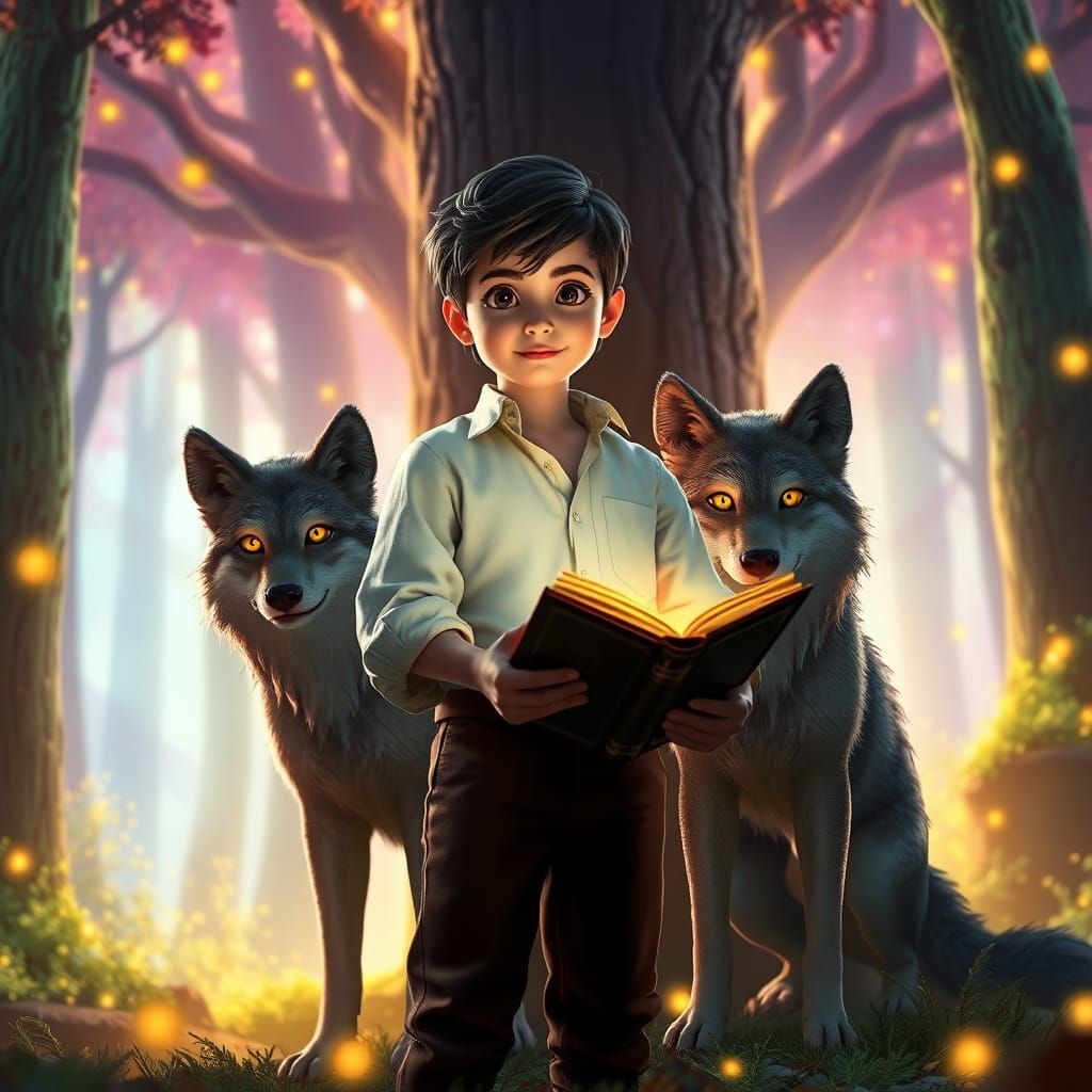 Magician in Mystical Forest, 3D Rendered Art