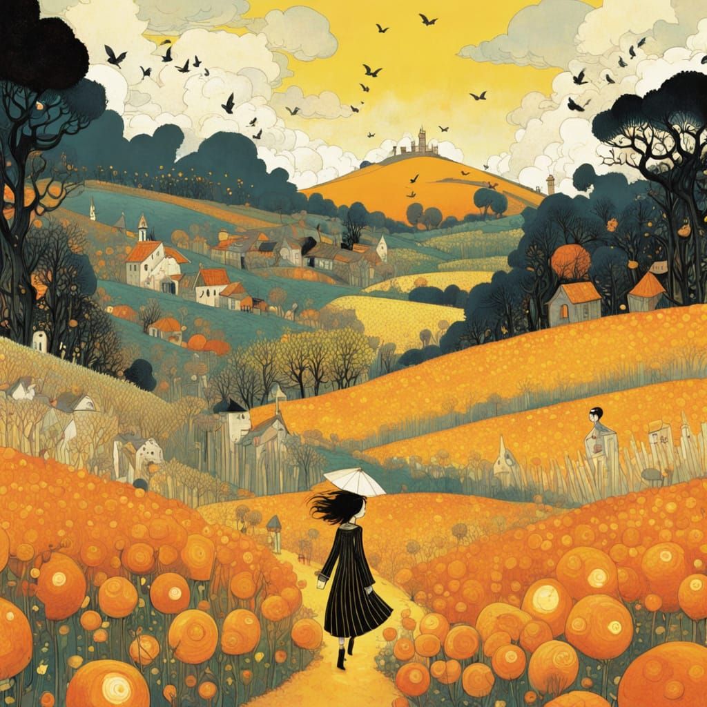 Orange and Yellow Field in Burton-Ngai Style