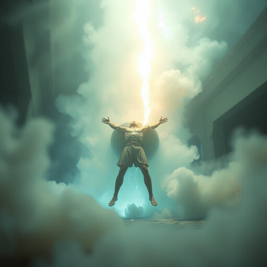 Ethereal Soul's Peaceful Departure in Digital Painting Style