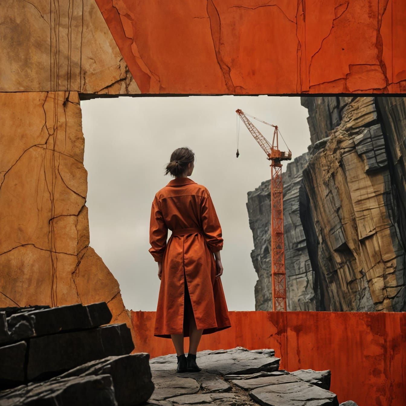 Minimalist Quarry Portrait in Schiele Style