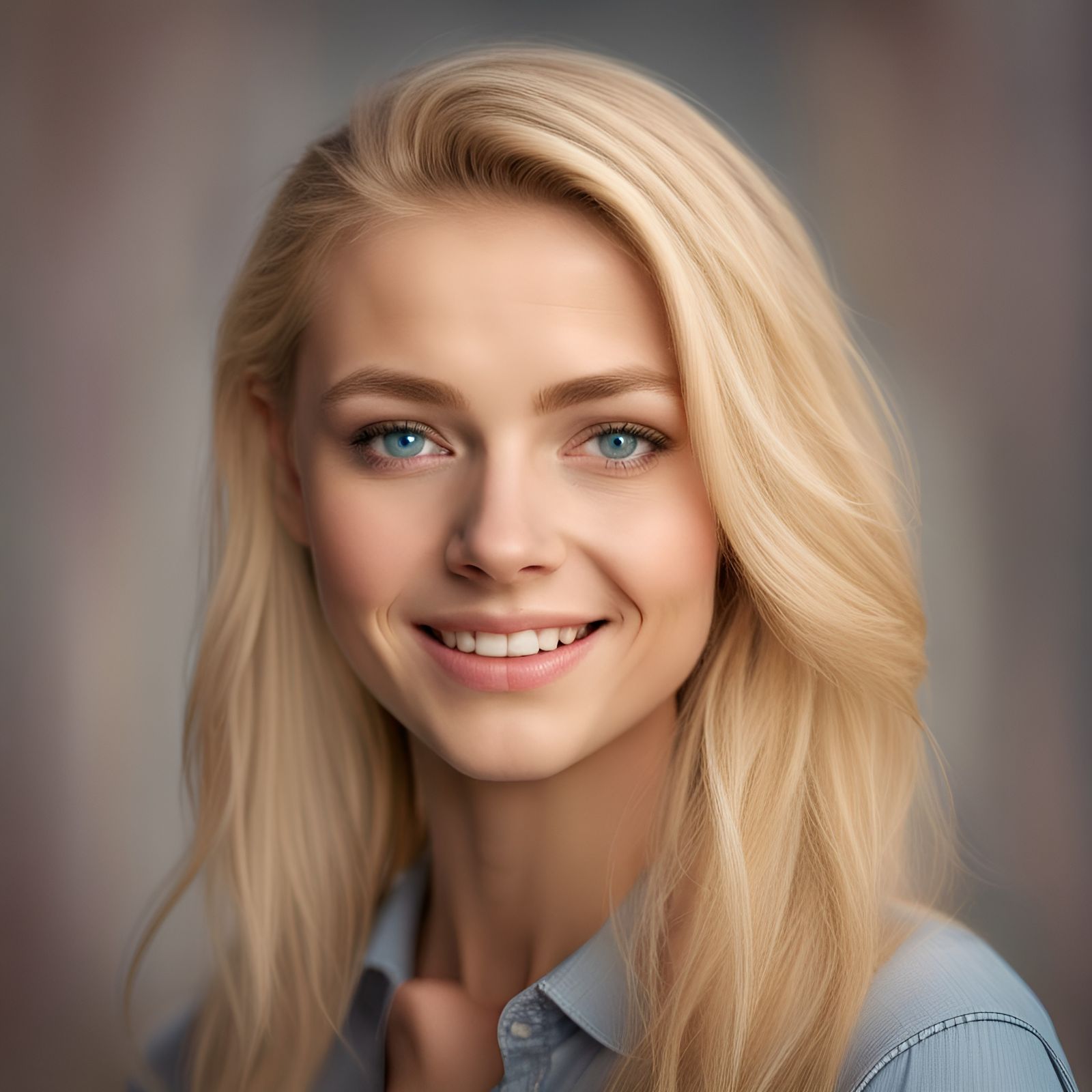 Smiling Blonde Woman: Professional Portrait Photography