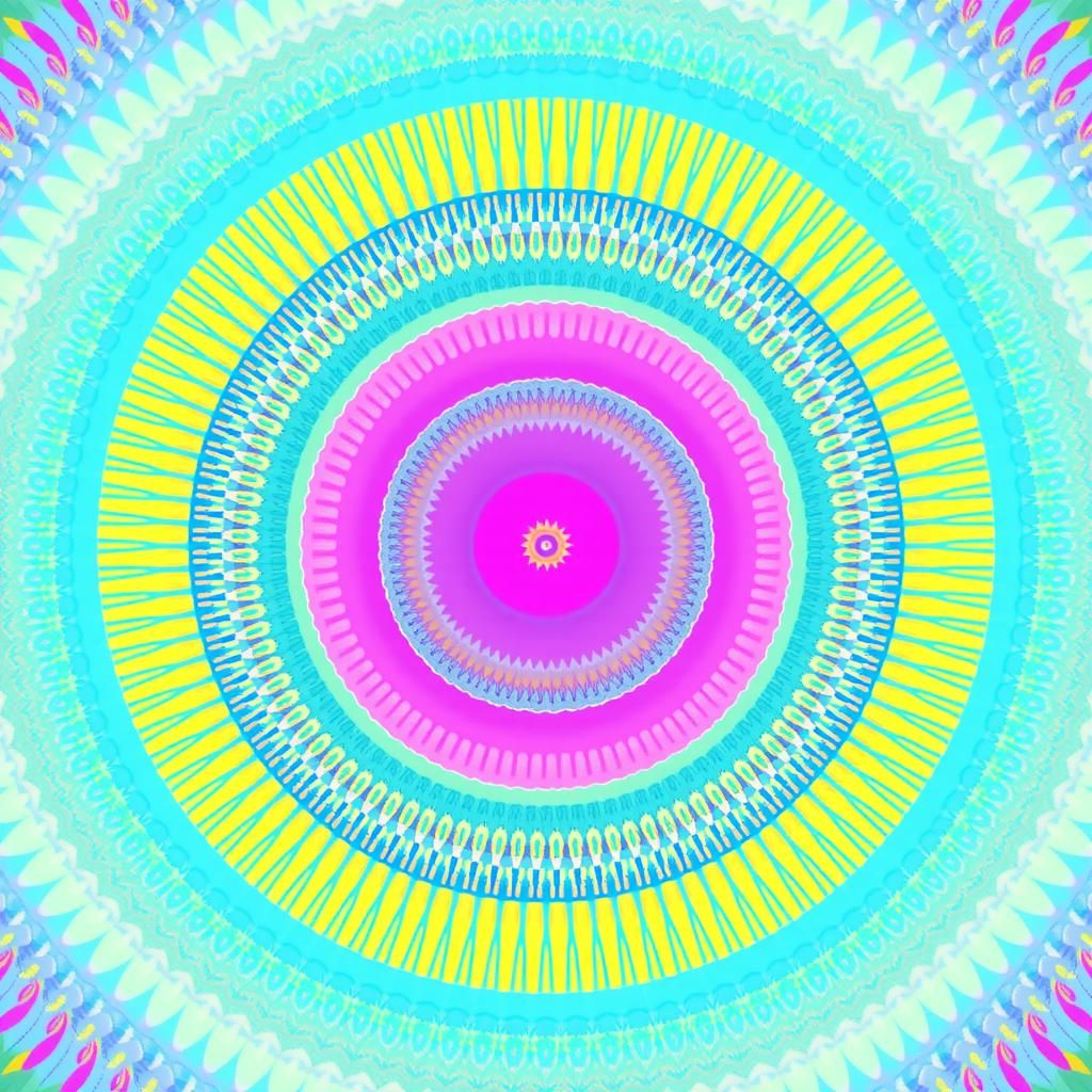Mandala effect art, spiral, kaleidoscope, spinning, multiple bright colors abstract vector fractal, wave function, Zenta...