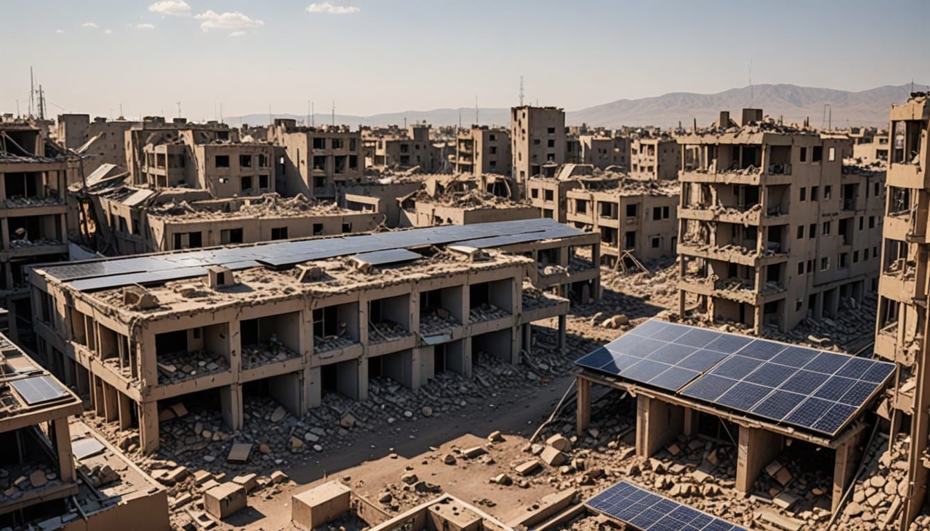 Solar City Damaged After Aerial Bombardment