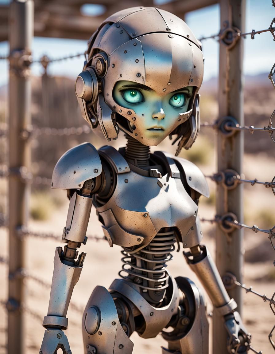 Hyperrealistic Robot Death Machine with Mystic Power