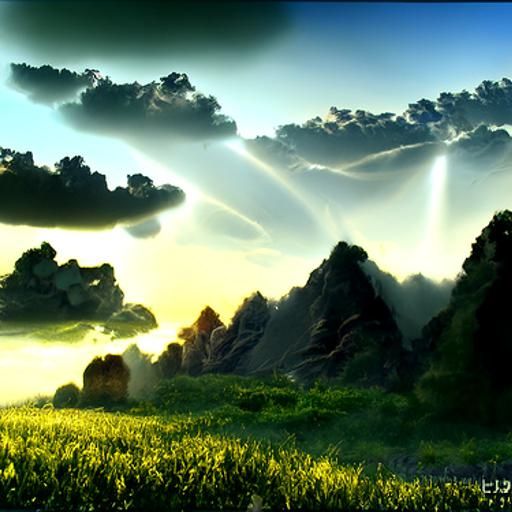 Divine Dreamscape: Matte Painting of Holy Clouds