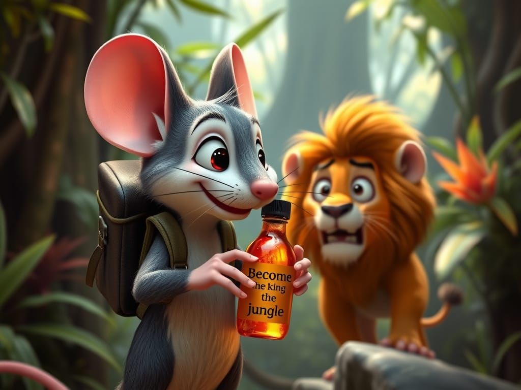 Pixar-Style Mouse Empowered by Jungle Adventure