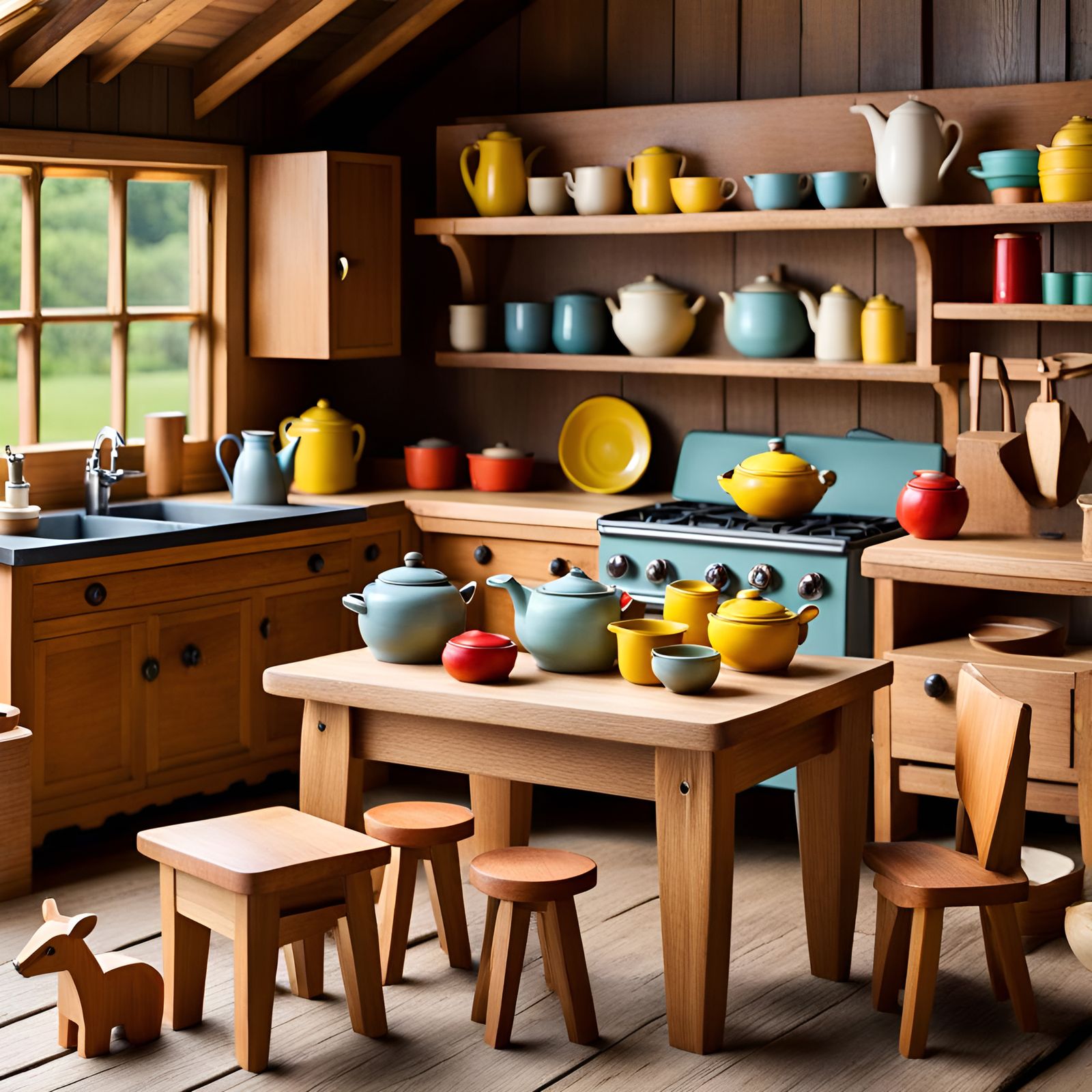 Doll House Kitchen - Hand made miniatures