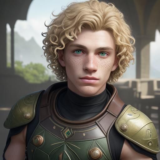 Freckled Teen Athlete: Detailed Fantasy Concept Art