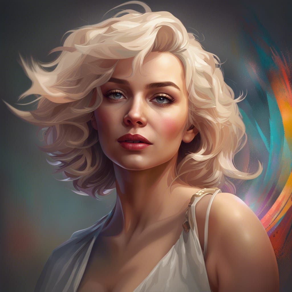 Marilyn Monroe Portrait in Art Nouveau Style