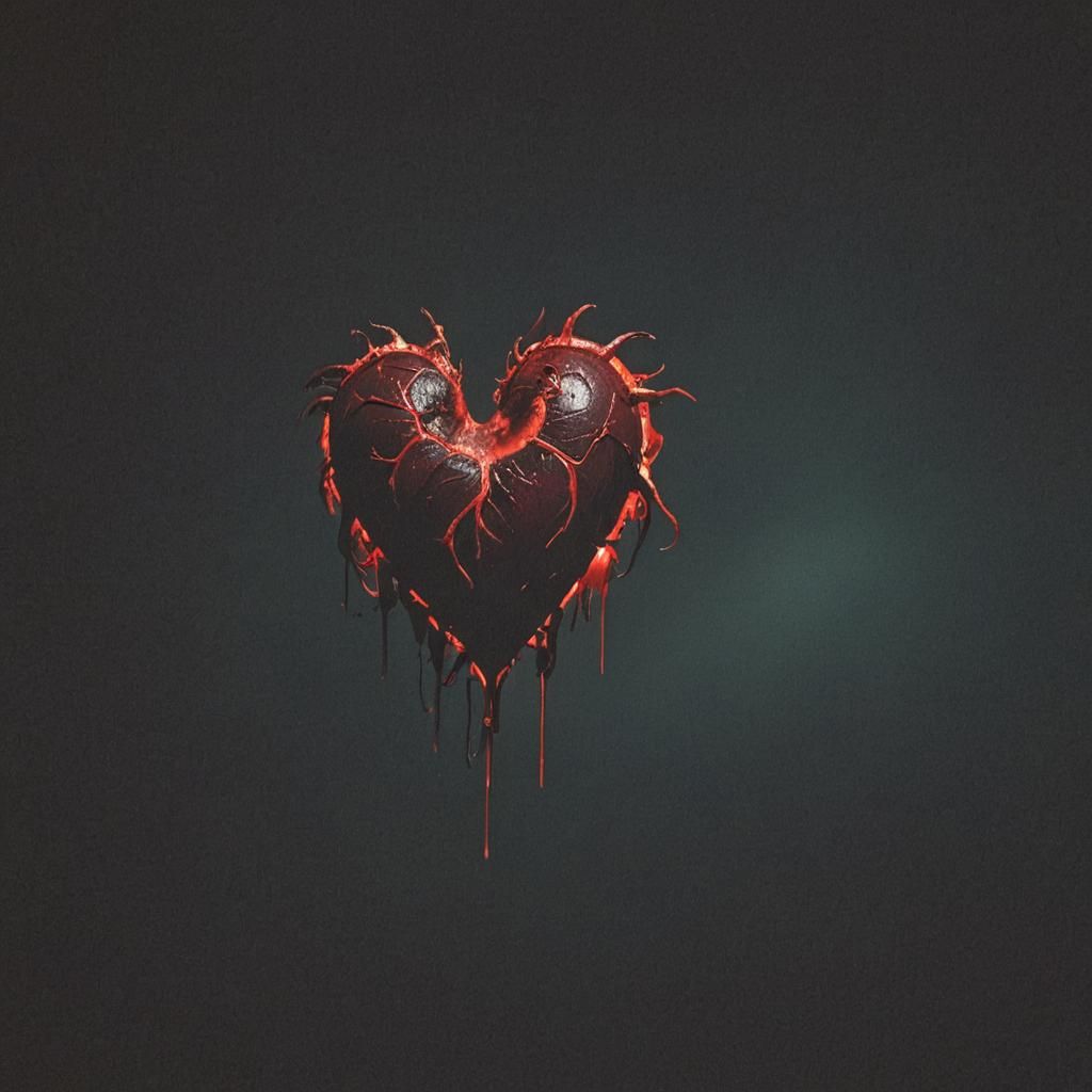 Dramatic Bleeding Heart in Darkness: Cinematic Still