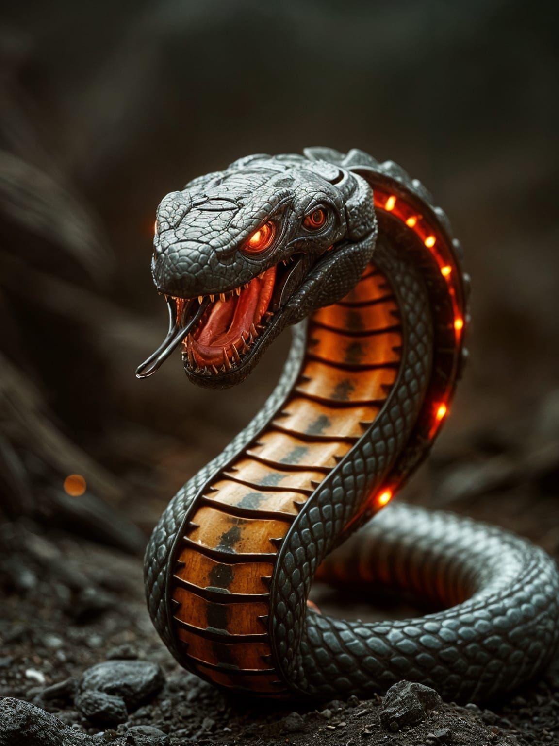 Robotic Cobra in Attack Mode: Cinematic Still