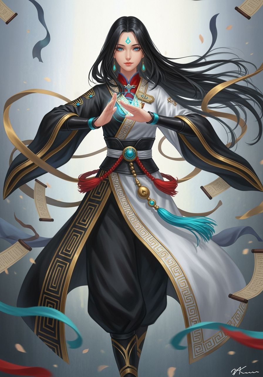 Graceful Woman in Fantasy Anime Style Concept Art