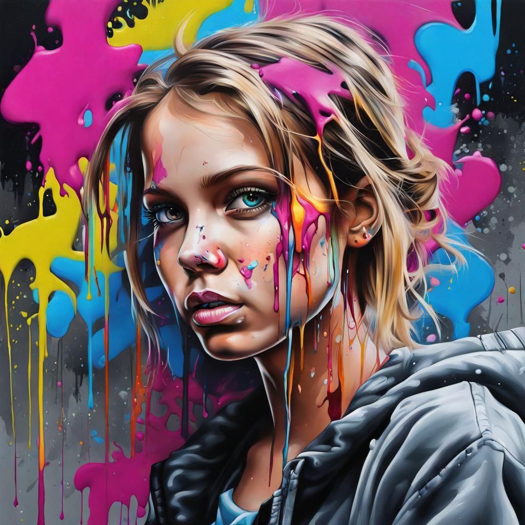 Colorful Graffiti Art with Splash Effects