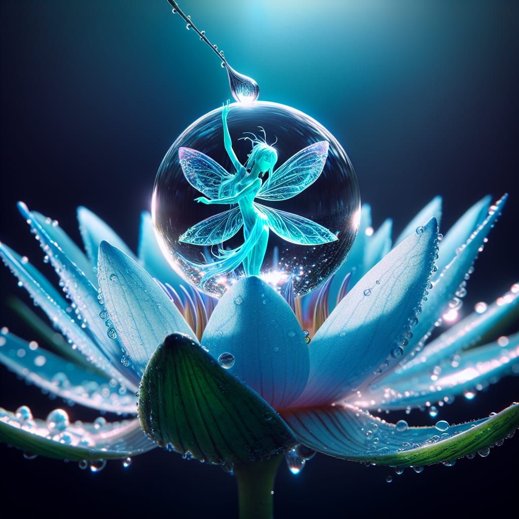 Lily Drop Pixie in Hyper-Realistic Macro Photography Style