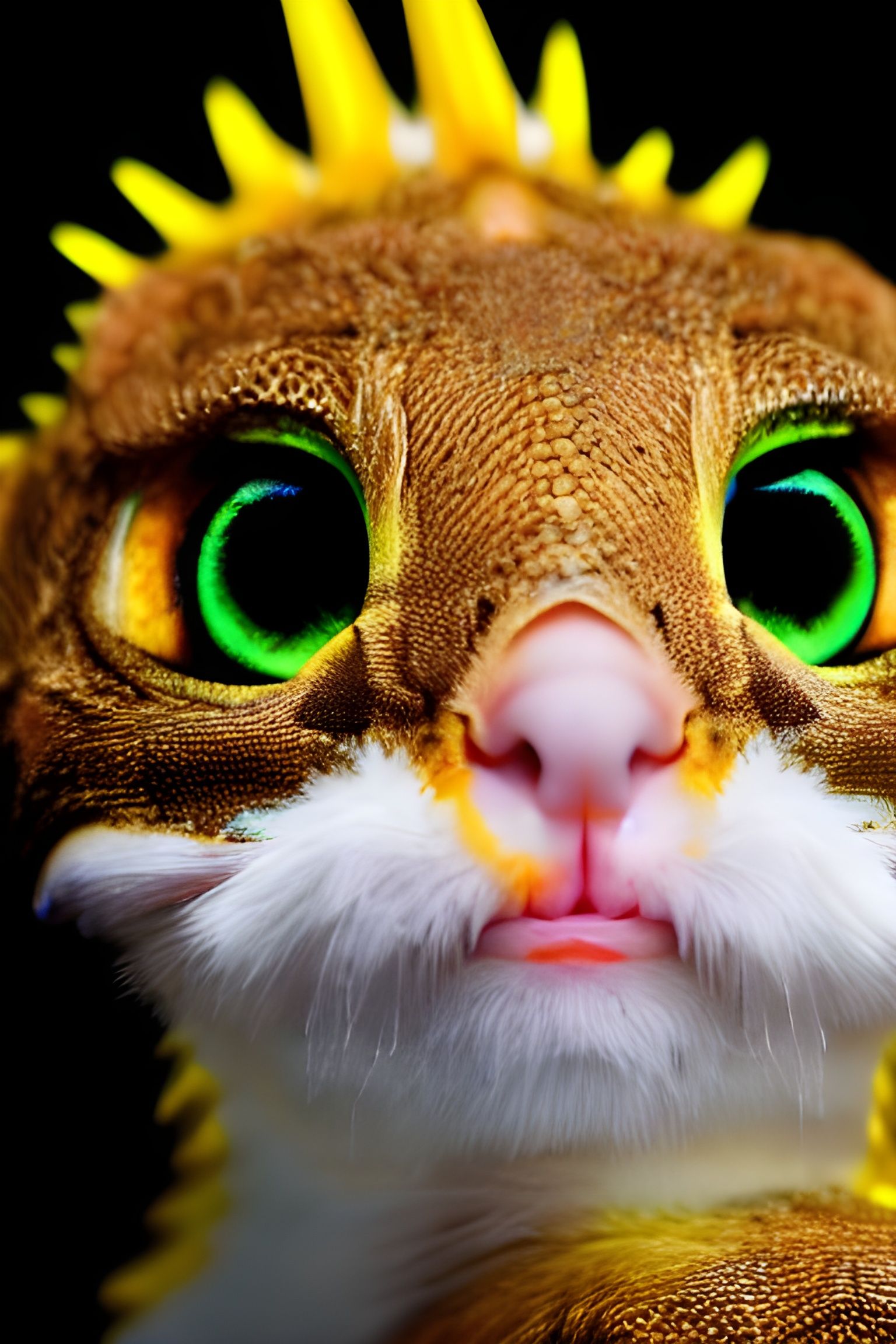 Baby Lightning Dragon Portrait with Amber Eyes