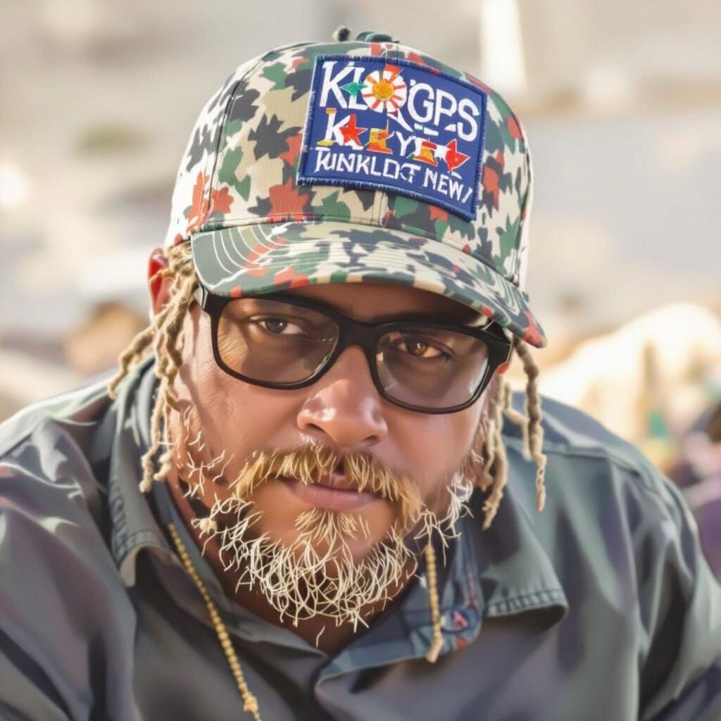 Portrait of Man with Dreads in African Savannah Style